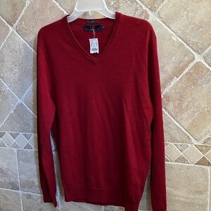 NWT J. Crew Slim V-Neck Merino Wool Sweater in Deep Berry